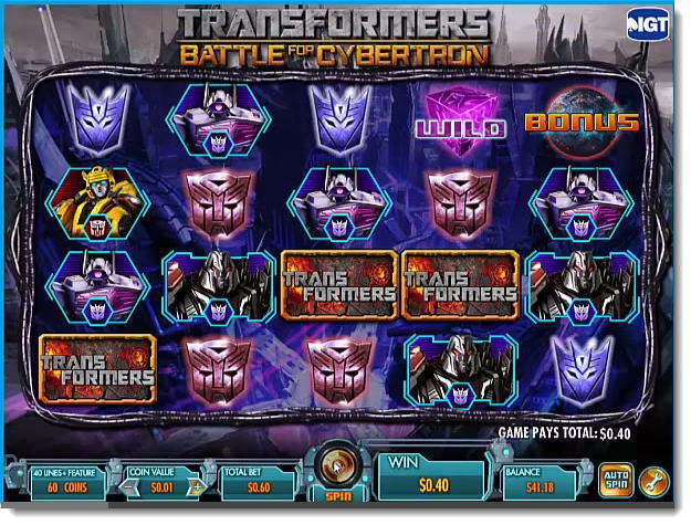 Window7「Transformers（トランスフォーマー）」ビデオスロット無料体験