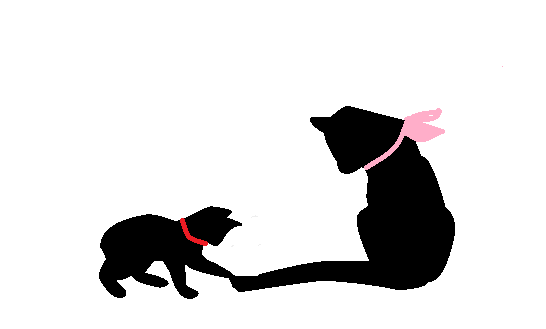 クロネコの親子